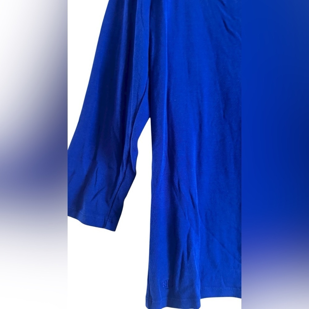Lauren Ralph Lauren Royal Blue Boatneck Top with White Trim Size XL/TG - Picture 3 of 5